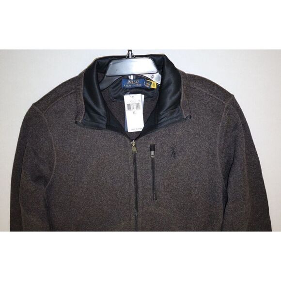 Polo Ralph Lauren Men's Sz XL Gray Heather L/S Full Zip Fleece Jacket $168 - Picture 6 of 10